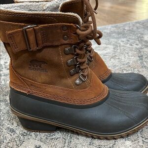 Sorel Tan and Black Waterproof Boots 7.5